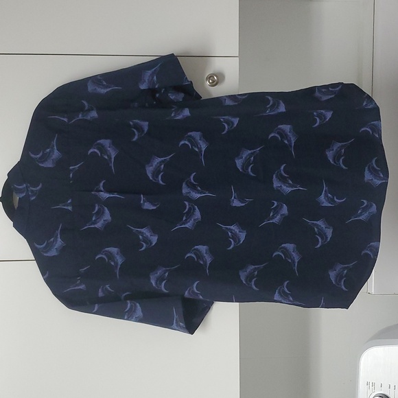 Old Navy Mens XL Chemise Classique Swordfish Navy Blue Button Down Shirt - Picture 8 of 13